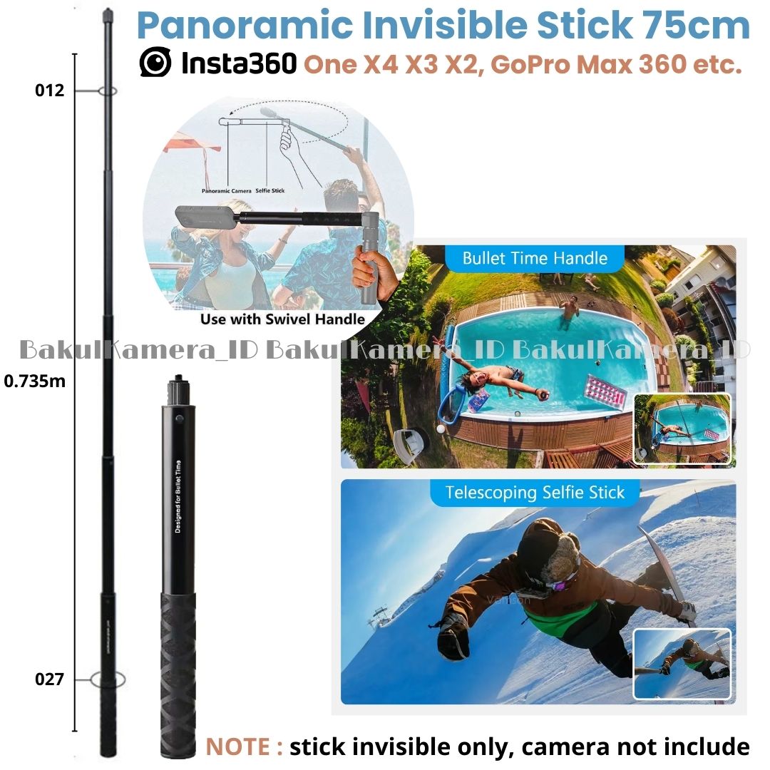 Bullet Time Handle For Insta360 X5 X4, Invisible 360 Degree Rotatable Handle For Insta360 X5, X4, Insta 360 X4 Air Action Cameras - View #7