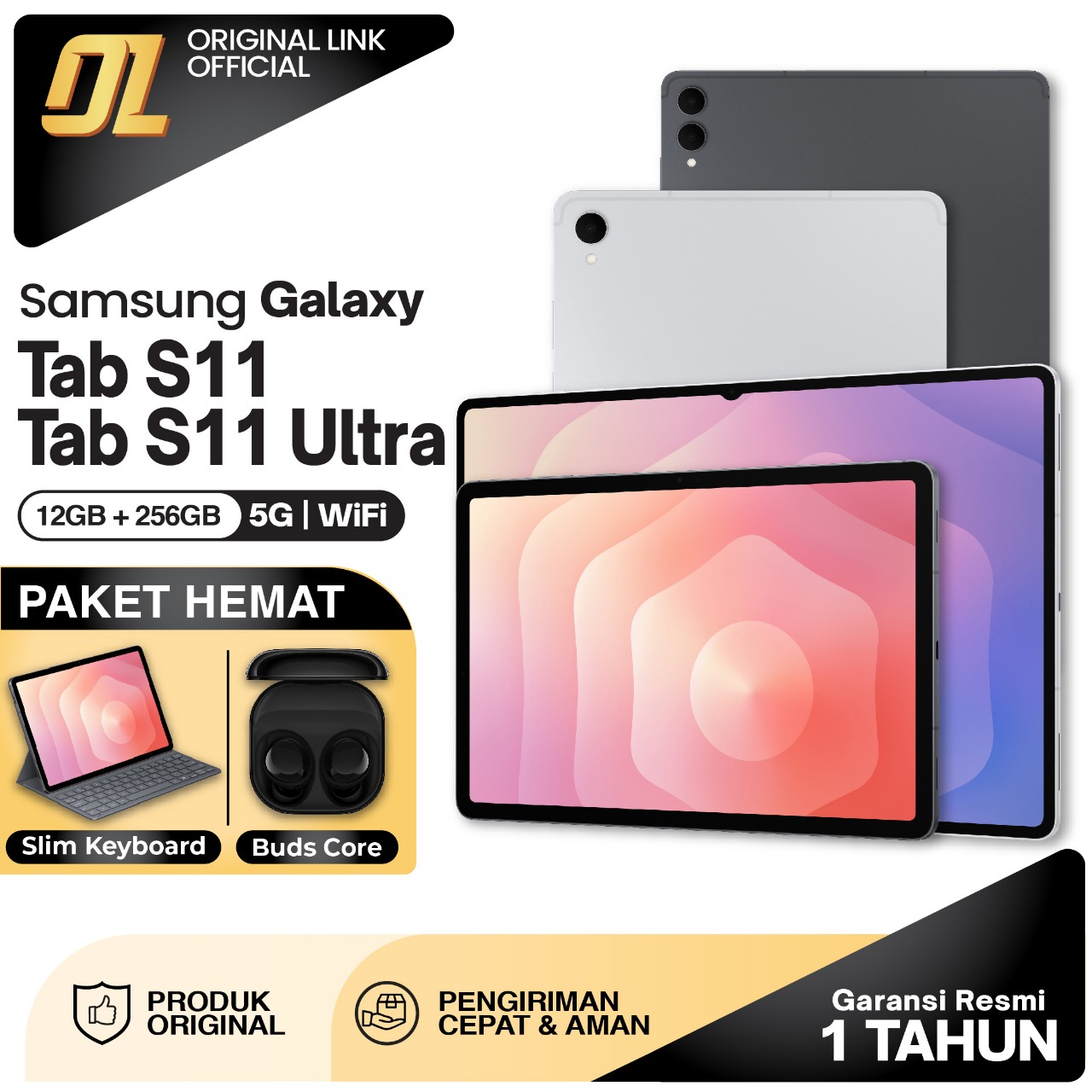 Sam Sung Galaxy Tab S11 5g Wifi 12/256 Gb S11 Ultra Ai Tablet Original Harga  25,999,000 rupiah*Gratis Ongkir