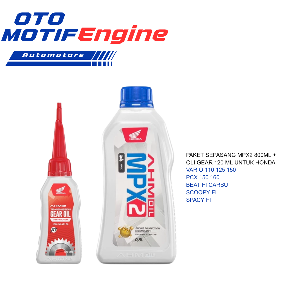 Mpx2 Matic oil 800 ml + motorcycle lubrication garage Honda beat Vario 110 fi Vario 125 fi Vario 150 scopy Harga 27,600 rupiah*Gratis Ongkir