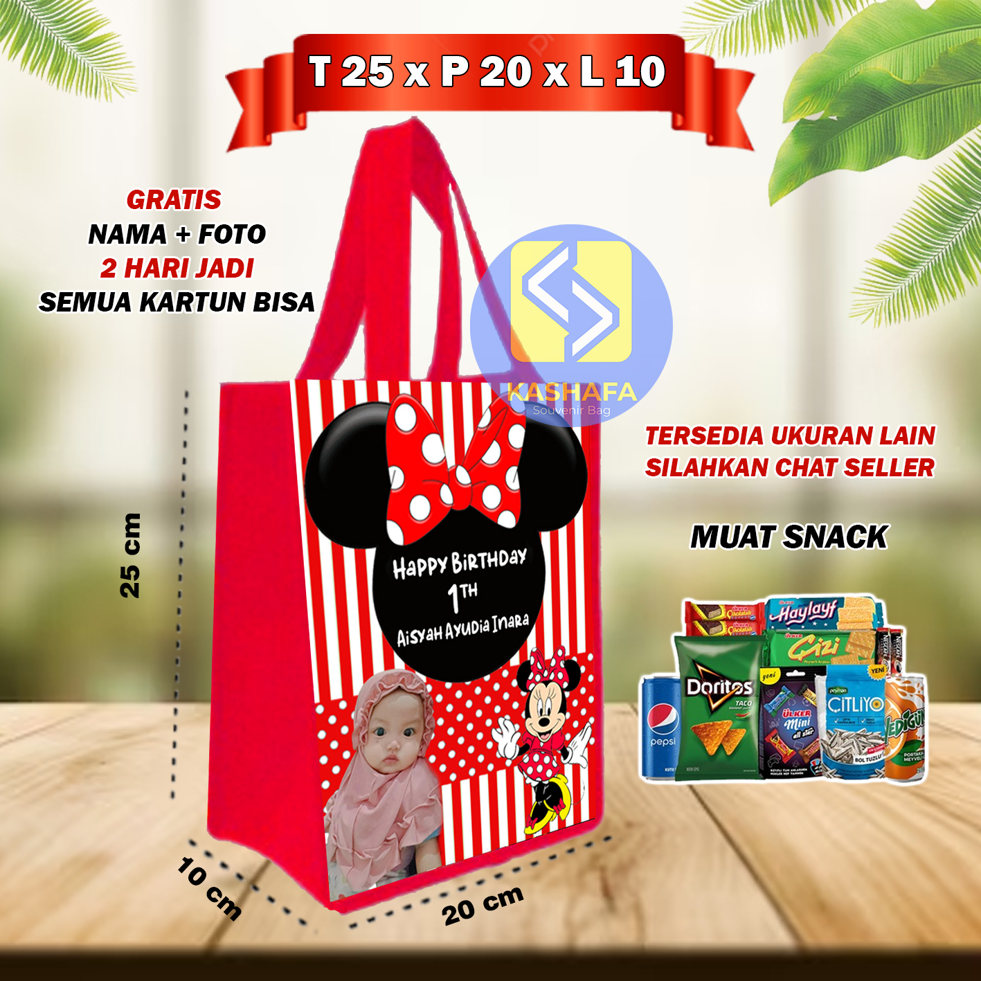 (50 pcs) cheapest custom birthday bags / goodie cheapest custom bags