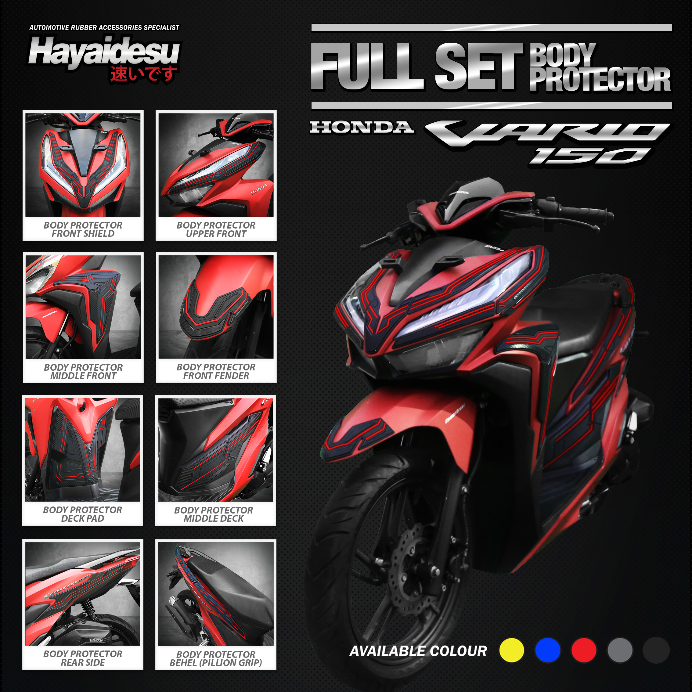 Hayaidesu Body Protector NEW VARIO 2018-2022 Full Set Cover Harga 867,600 rupiah*Gratis Ongkir