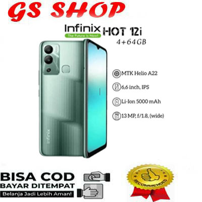 INFINIX HOT 12i RAM 4/64GB HARGA TERJANGKAU Giá 1,270,000 Đồng*Miễn phí vận chuyển