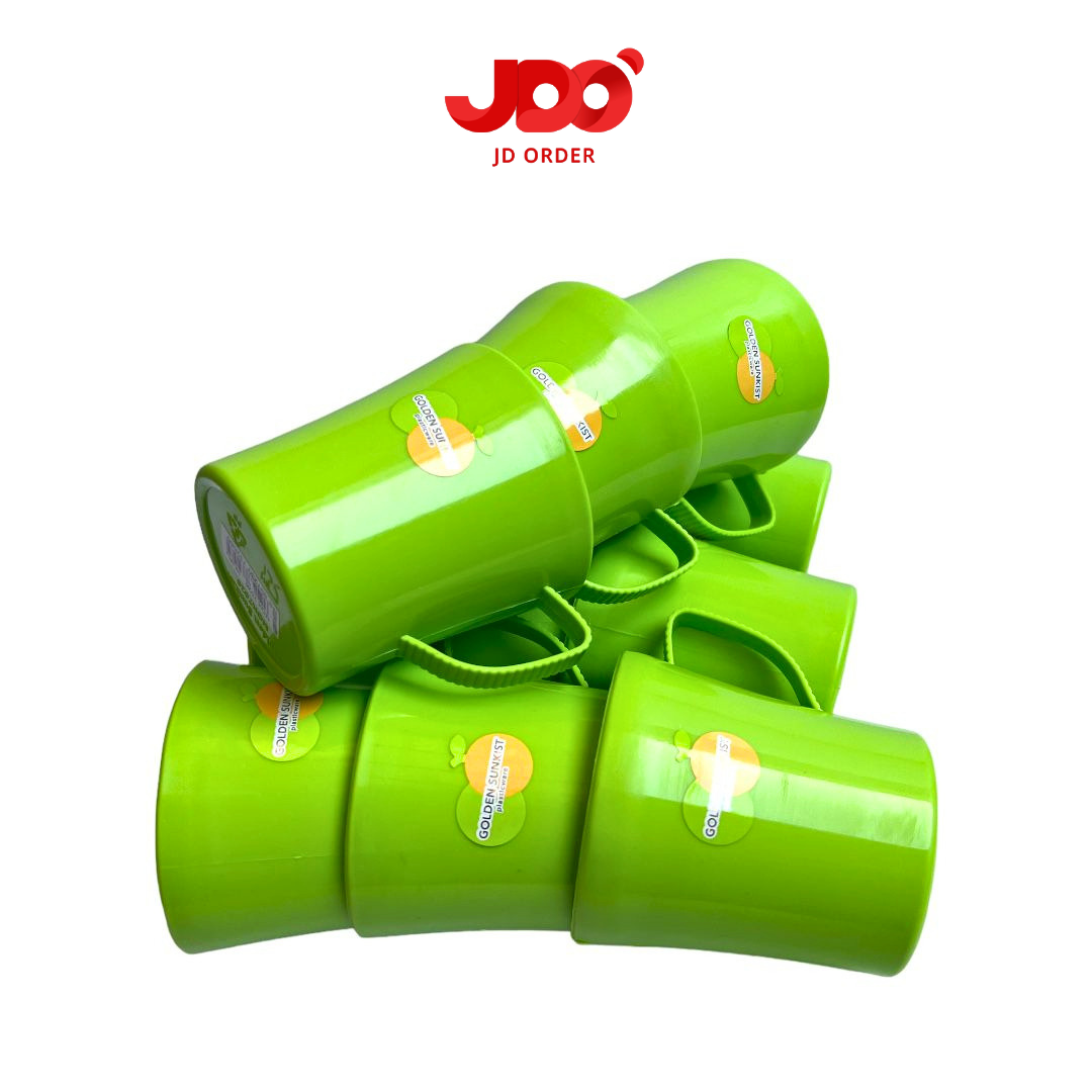 Jdo 1 (12Pcs) Dozen Plastic Coffee Mugs 300ml Golden Sunkist Mok-7026, Practical Lightweight Durable