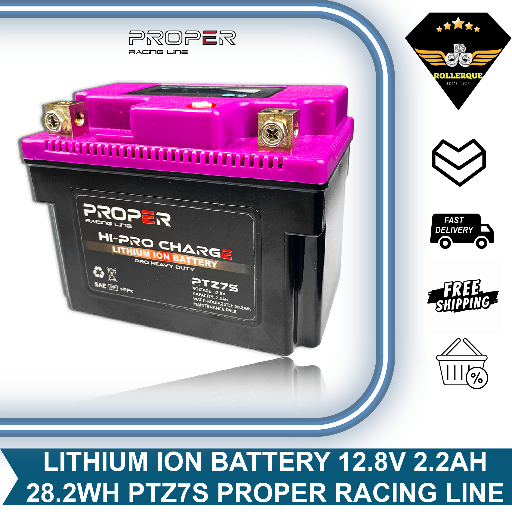 Motorcycle Battery Accu Lithium Ion Battery Ninja R Klx D Tracker Zx 10 150 450 Ptz7S Proper Racing Line Harga 879,900 rupiah*Gratis Ongkir