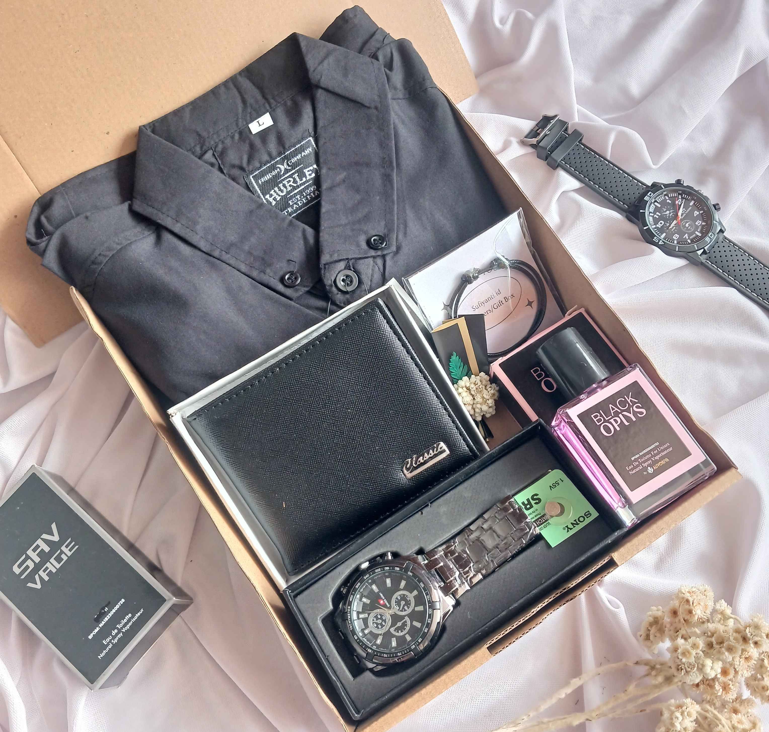 hadiah box hampers premium long plain shirts-perfect hadiah for couple on anniversary, anniversary, wiโฆ