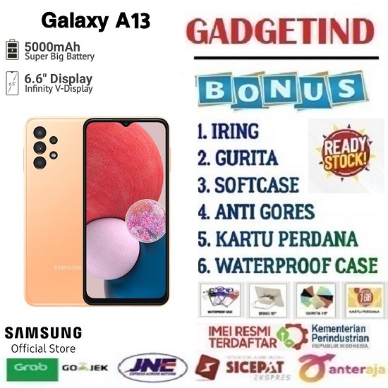 Sale Samsung Galaxy A13 6/128 Gb Exynos 850 Warranty Harga 1,269,760 rupiah*Gratis Ongkir