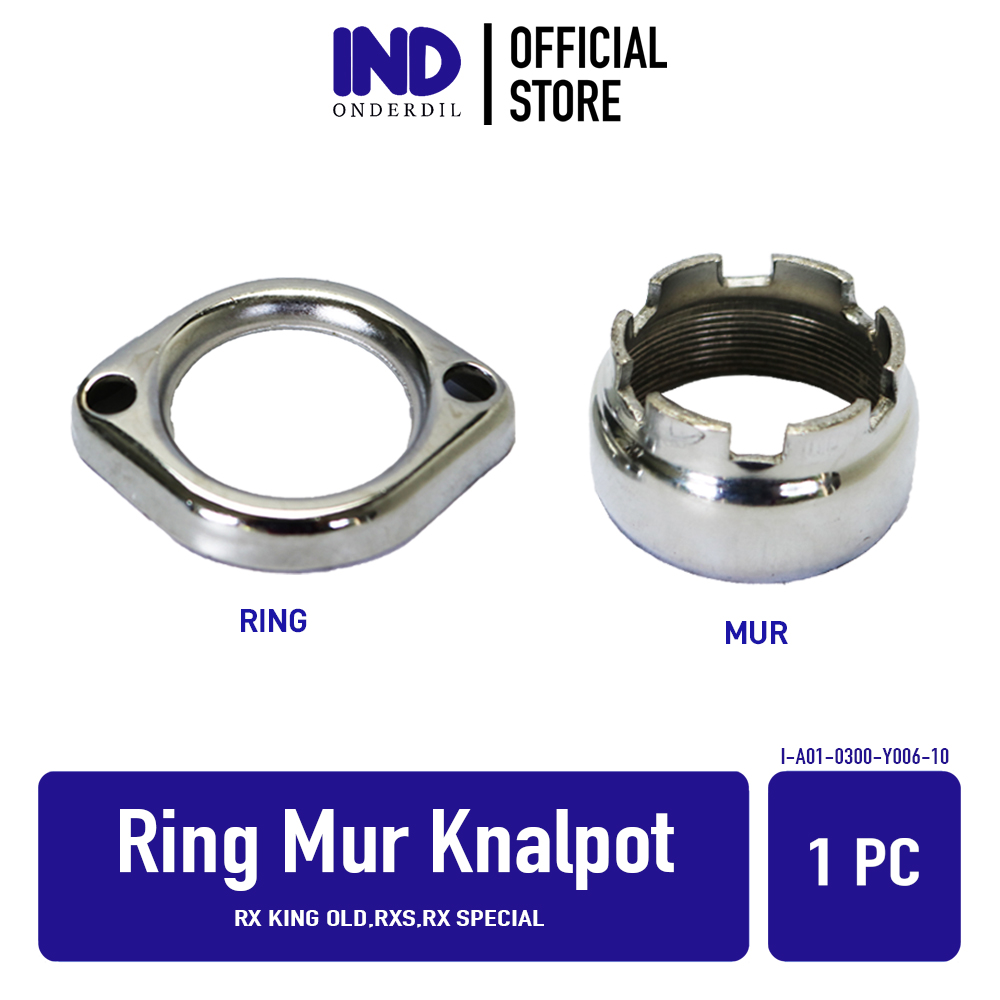 Ring Mur Knalpot RX King Old & RXS & RX Special Cincin Sambungan Kleman Packing Atas Bawah Kenalpot Chrome Silver Harga 44,740 rupiah*Gratis Ongkir