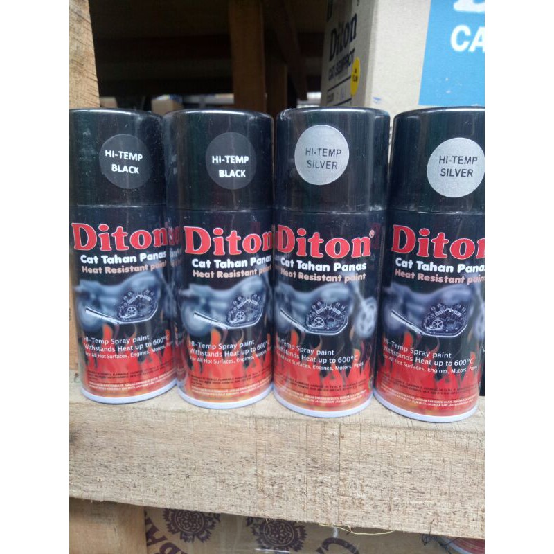 Pilok pilox Cat semprot Diton Hi Temp Black hitam Silver Anti Panas Knalpot mesin tahan panas 150cc Harga 36,929 rupiah*Gratis Ongkir