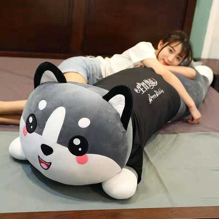Bantal Guling Kucing Lying JUMBO 100cm Bahan Plush Premium
