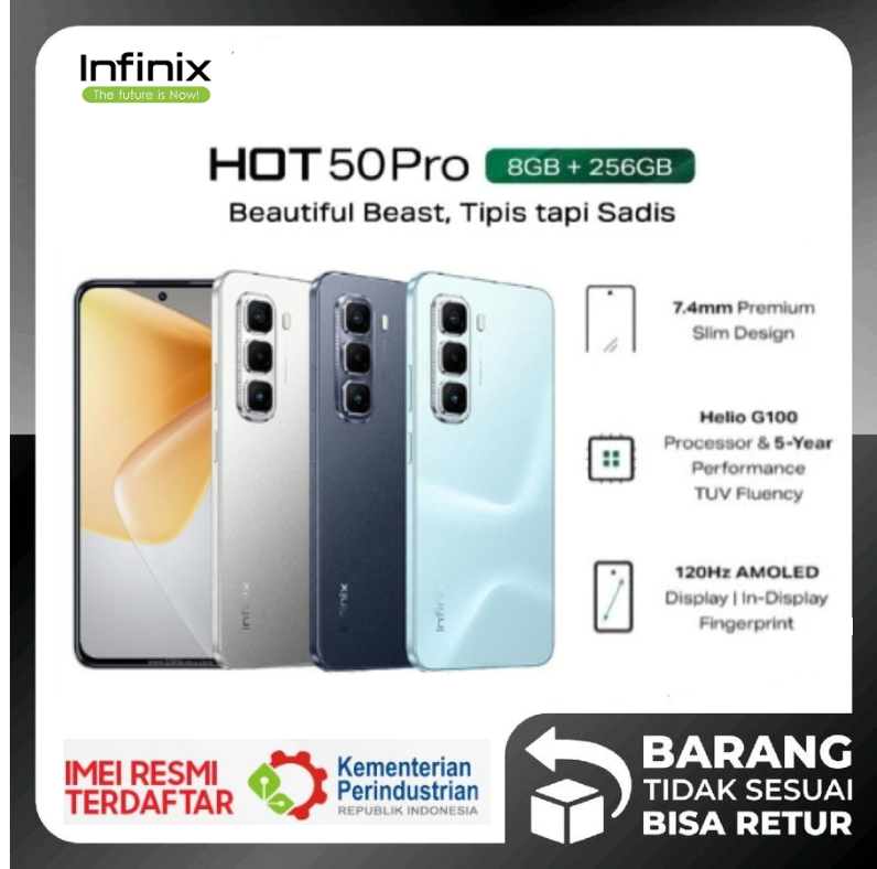 Infinix Hot 50 Pro Ram 8 Gb Rom 256 Gb Nfc 50Mp - 5000 Mah - Harga  1,950,000 Ringgit*Penghantaran Percuma