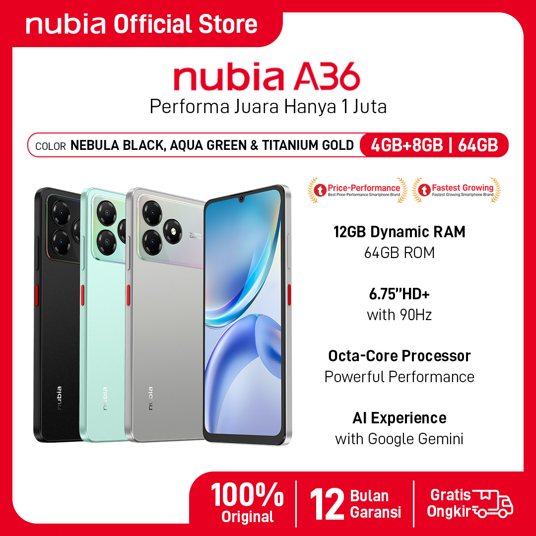 ZTE Blade A36 64GB ROM 12GB RAM (4 + 8GB) AI camera smartphone 13MP screen 6.75 "90Hz, 5000mAh battery fast charging Giá 1,309,000 Đồng*Miễn phí vận chuyển