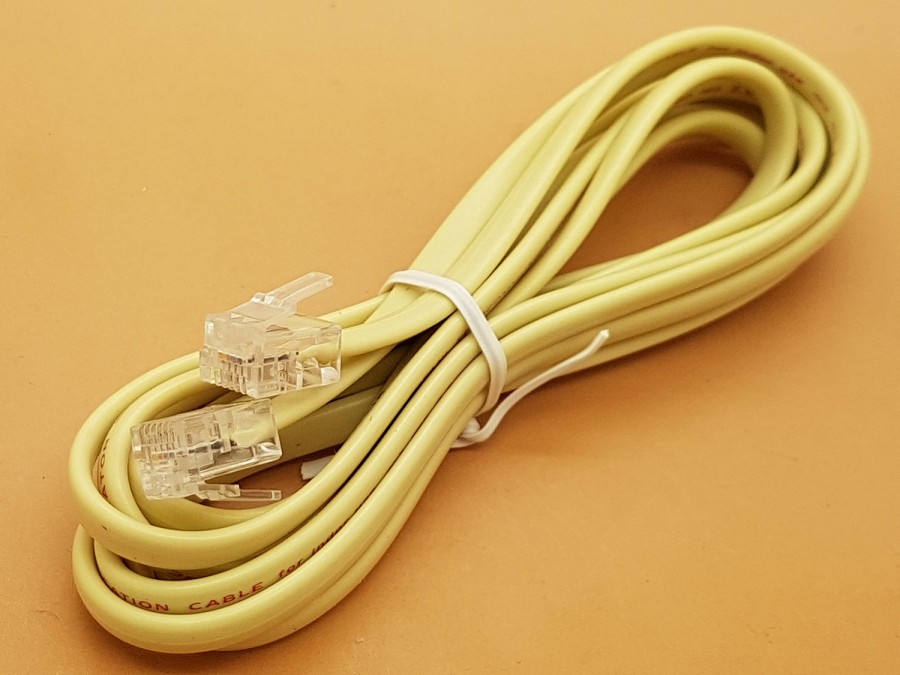 Kabel LINE Telpon 2 m + Jack RJ 11 Telepon Telfon Cable 2 m Harga  28,590 rupiah*Gratis Ongkir