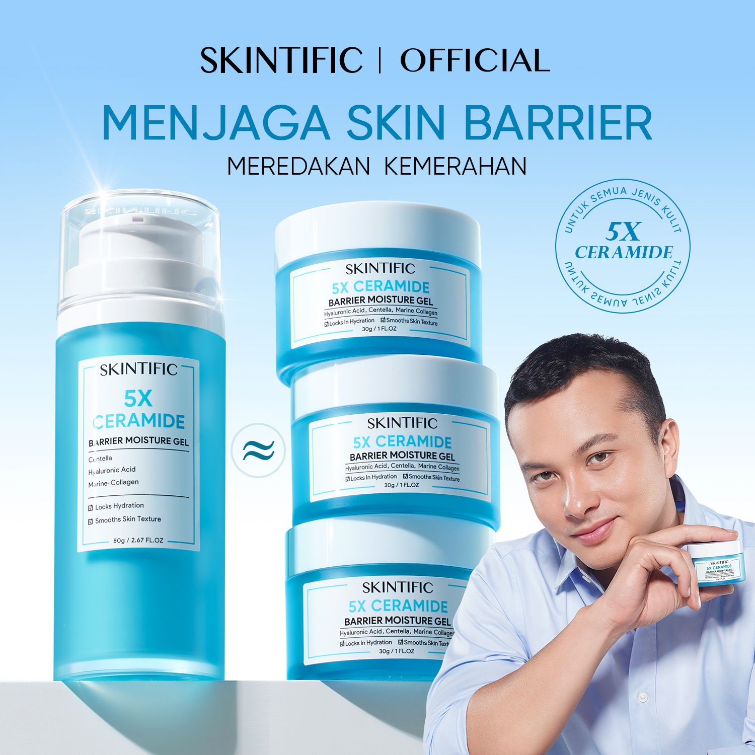 Skintific moustrizer� protect skin barrier 5x ceramide barrier oil control Harga  259,000 rupiah*Gratis Ongkir