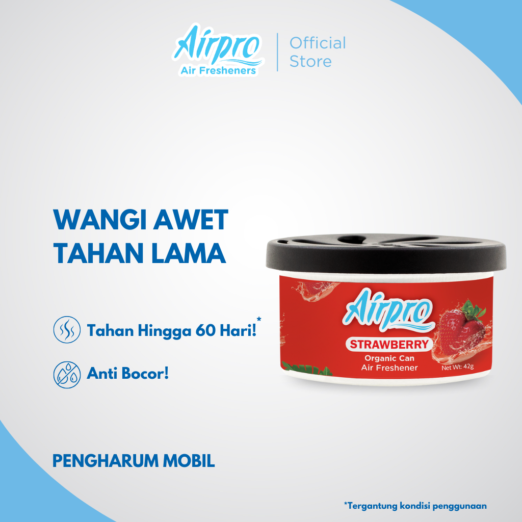Airpro Organic Can Strawberry - Parfum Mobil Ruangan Harga 44,400 rupiah*Gratis Ongkir