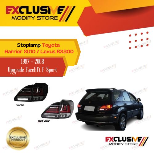 Toyota Harrier XU10/Lexus RX300 (1997 - 2003) upgrade stoplamp Model F Sport edition Lexus RX200t (2021) full led clear red bar Giá 3,975,000 Đồng*Miễn phí vận chuyển