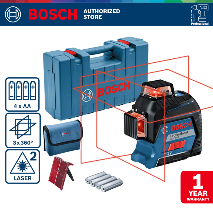 Bosch Laser Line Level / Laser Waterpass Line Level 30 Meter Gll 3-80 Harga 13,650,200 rupiah*Gratis Ongkir