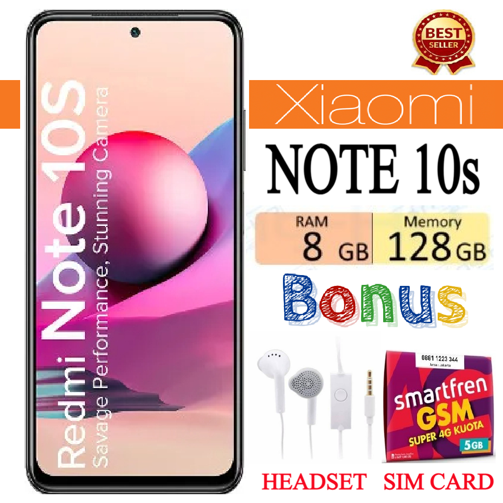 XIAOMI REDMI NOTE 10S RAM 8/128 GB FULLSET Bergaransi - FREE SIMCARD Giá 1,447,500 Đồng*Miễn phí vận chuyển