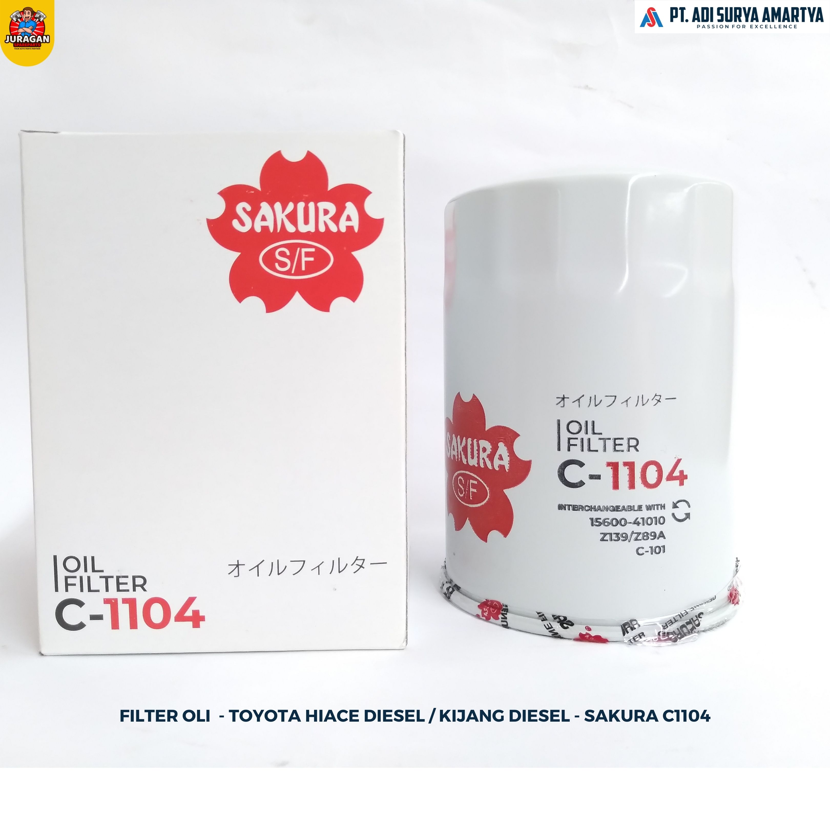 Filter Oli Toyota Hiace / Kijang Diesel - Sakura C1104 Harga 53,600 rupiah*Gratis Ongkir