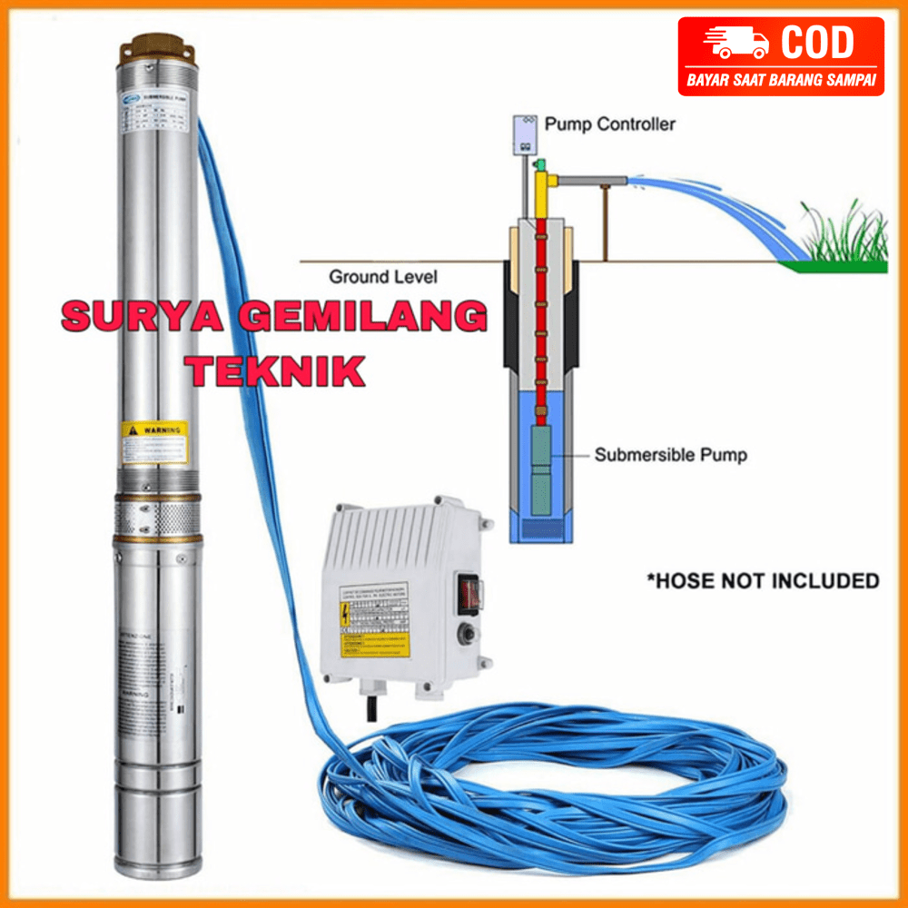 Bisa Bayar Di Tempat Mesin Pompa Air Submersible 200 Watt Kabel 30m Pompa Satelit 3in