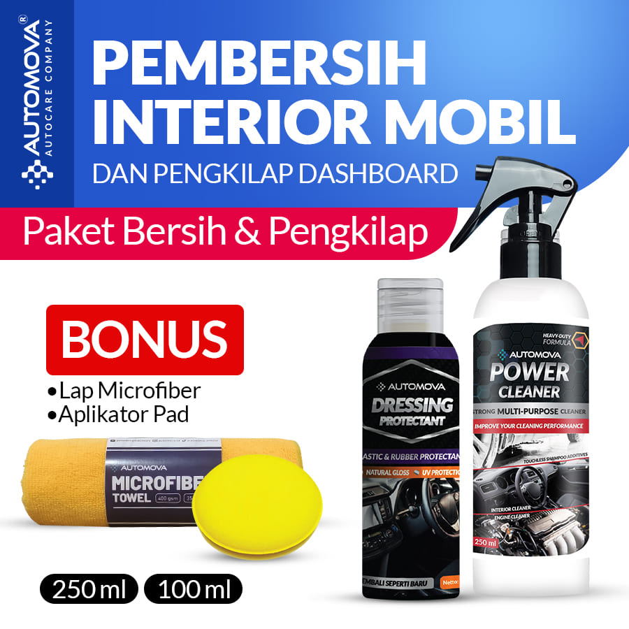 Pengkilap Dashboard Pembersih Interior Mobil Automova Power Cleaner Dan Dressing Protectant Harga 145,000 rupiah*Gratis Ongkir