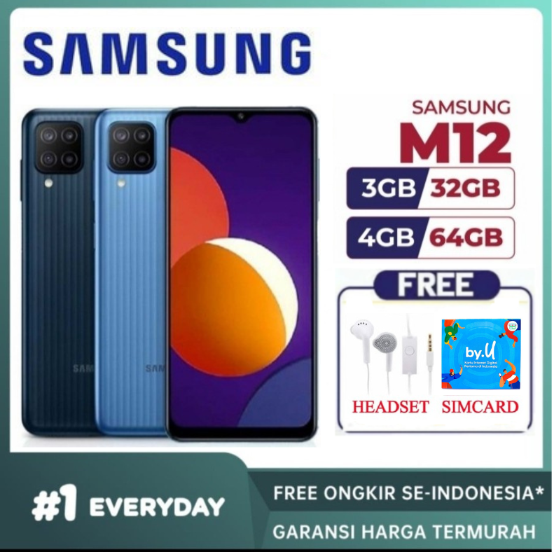 SAMSUNG GALAXY M11/M12 RAM 3/32 & 4/64 [3GB 32GB | 4GB 64GB] -GRS. promo - Hitam, 3/32 Harga  1,050,000 Ringgit*Penghantaran Percuma
