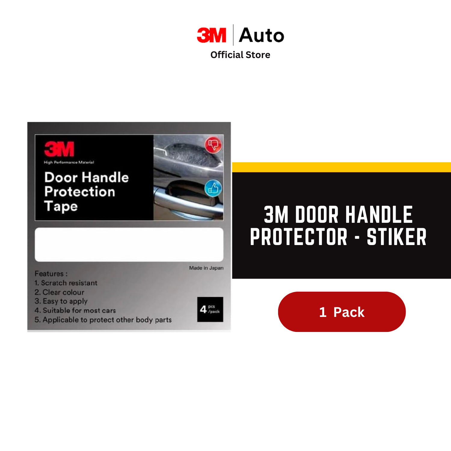 3M door handle protection tape-1 pack-car door handle protector Harga 104,300 rupiah*Gratis Ongkir