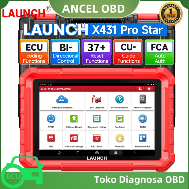 LAUNCH X431 PRO Star OBD2 Scanner Full System Car Scanner Key Programmer Tools With 37+ Reset Service ECU Coding Active Test CANFD/DOIP Car Diagnostic Tools For All Cars Harga 9,061,000 rupiah*Gratis Ongkir
