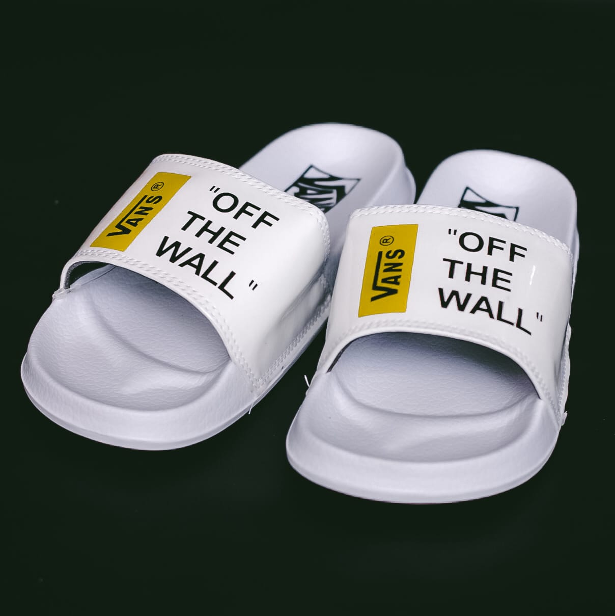 vans white slides