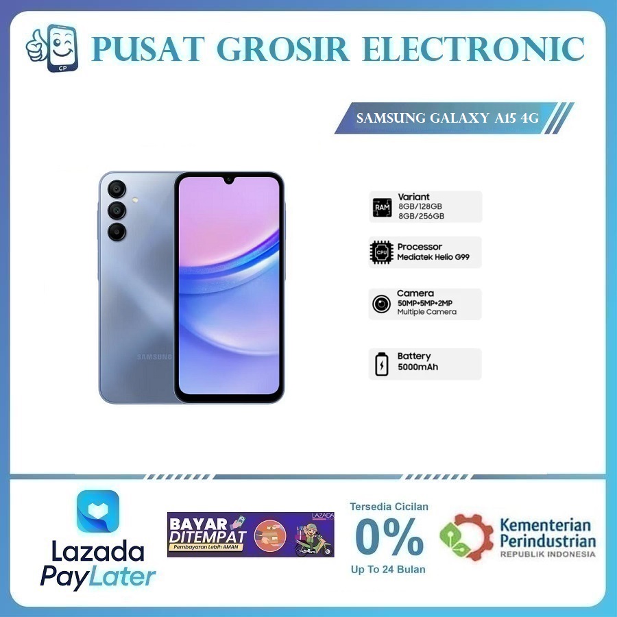 HP SAMSUNG GALAXY A15 8/128 8/256 Helio G99 Harga 1,950,000 rupiah*Gratis Ongkir