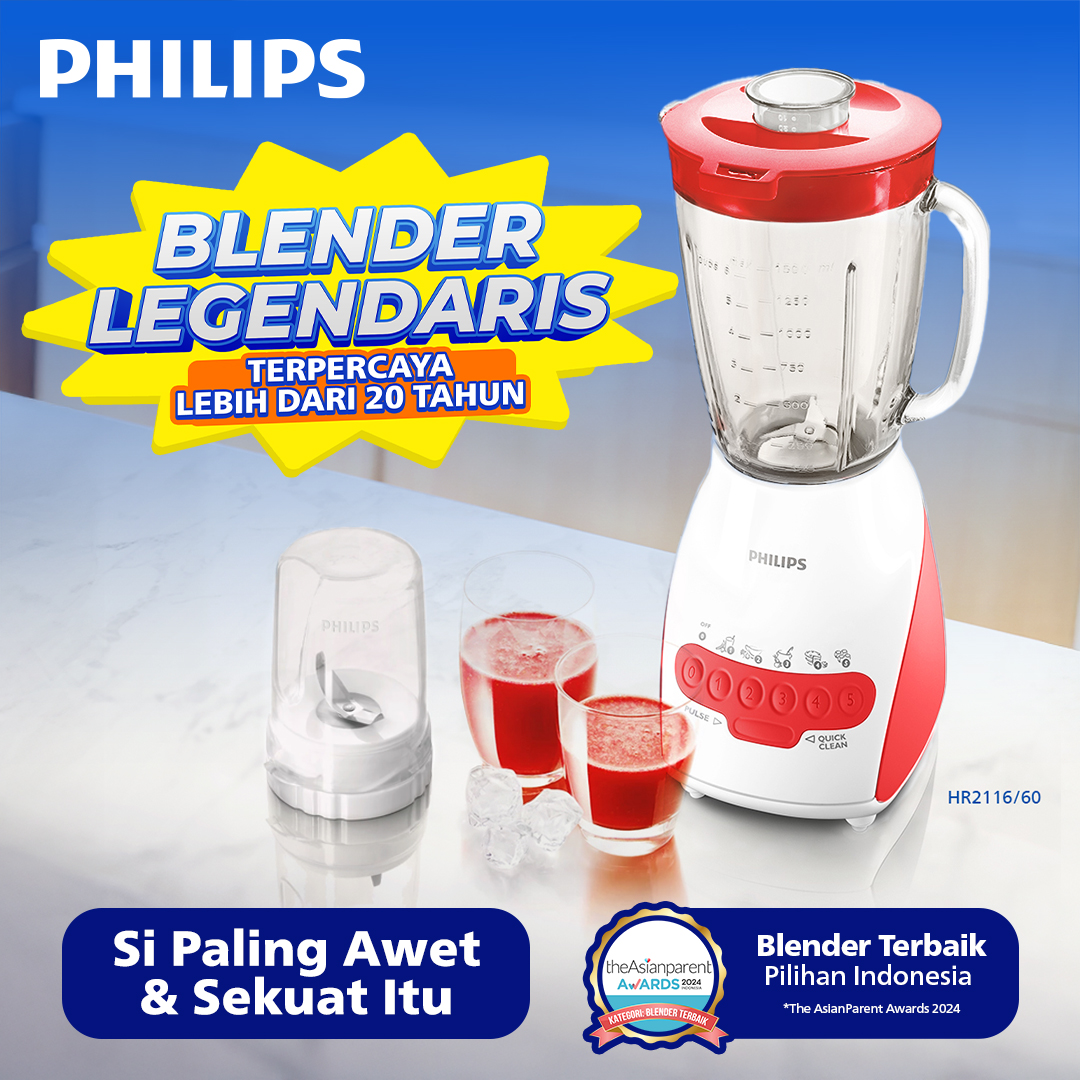Philips Blender Hr2116/60 - 2 Liter Blender - Philips Blender 350 W Glass Blender Harga 690,000 rupiah*Gratis Ongkir