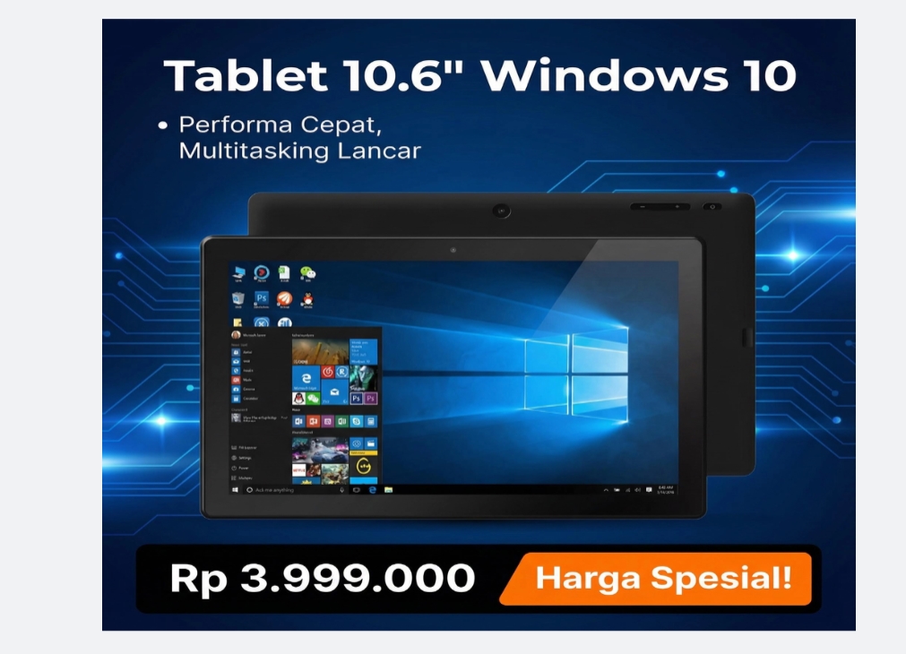 New Windows 10 tablet 10,6 inch 32bit/64bit Intel/z3735f Quad Core 1 * USB 3.0 6600mah 2GB RAM 32GB ROM 1366x768 IPS Harga 1,800,000 rupiah*Gratis Ongkir