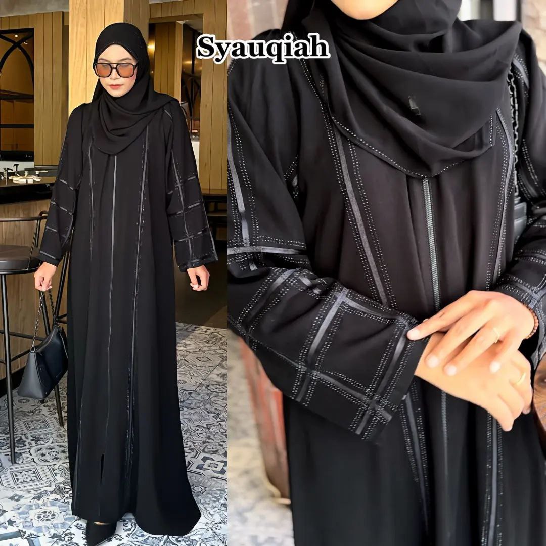 Abaya Tasya Abaya hitam turkey gamis syari muslimah bahan jetblack hitam kombinasi List Harga 193,000 rupiah*Gratis Ongkir