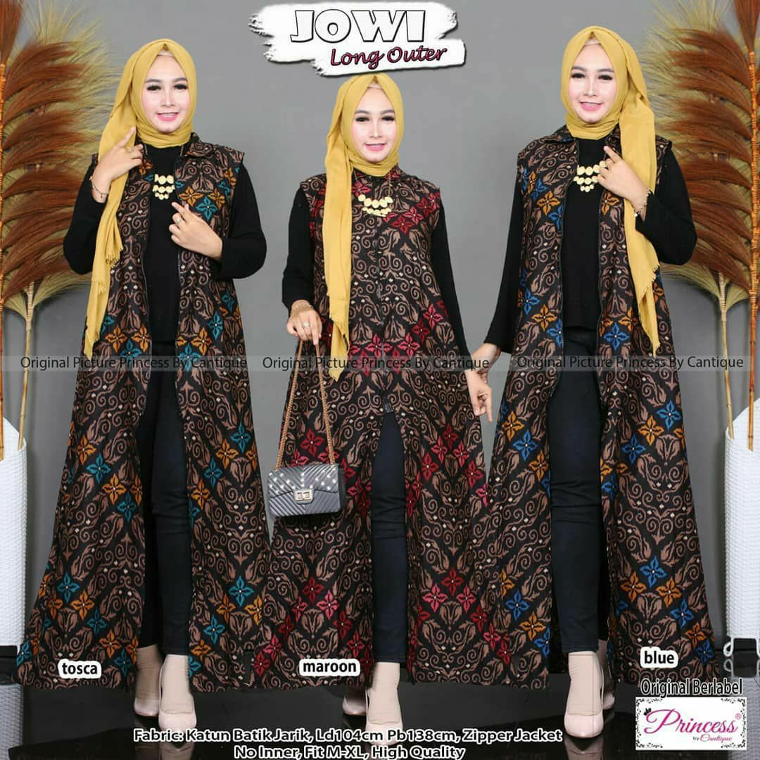 Cardigan Batik Panjang Motif Kekinian Bahan Katun Halus Printing