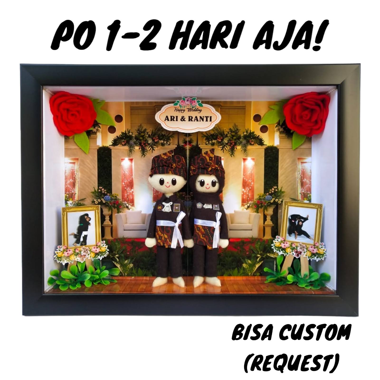 Boneka Flanel PSHT Couple Kemasan Frame 3D 25x35 Cm