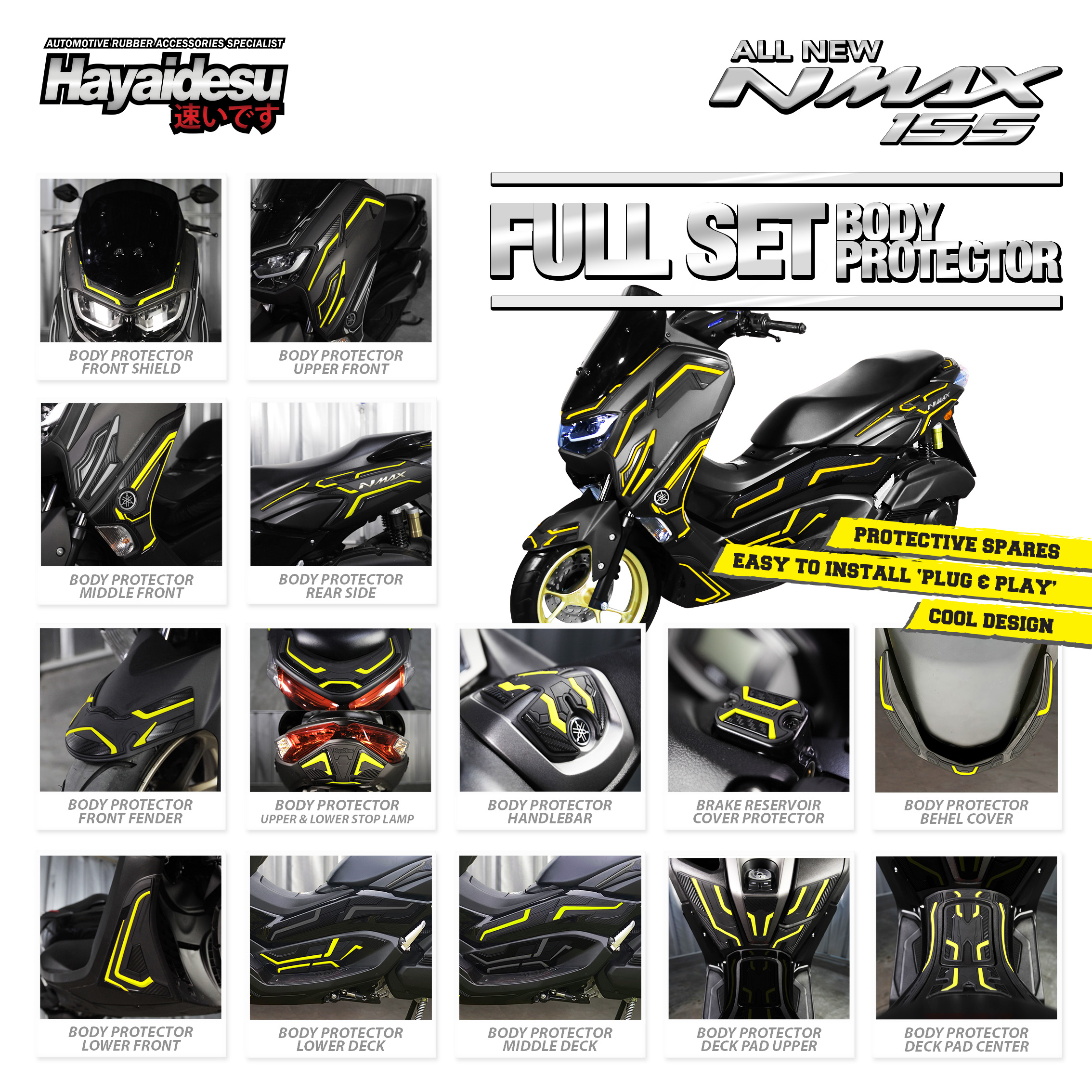 Hayaidesu All New Nmax 2020-2023 Full Set Body Protector Cover Giá 1,391,580 Đồng*Miễn phí vận chuyển