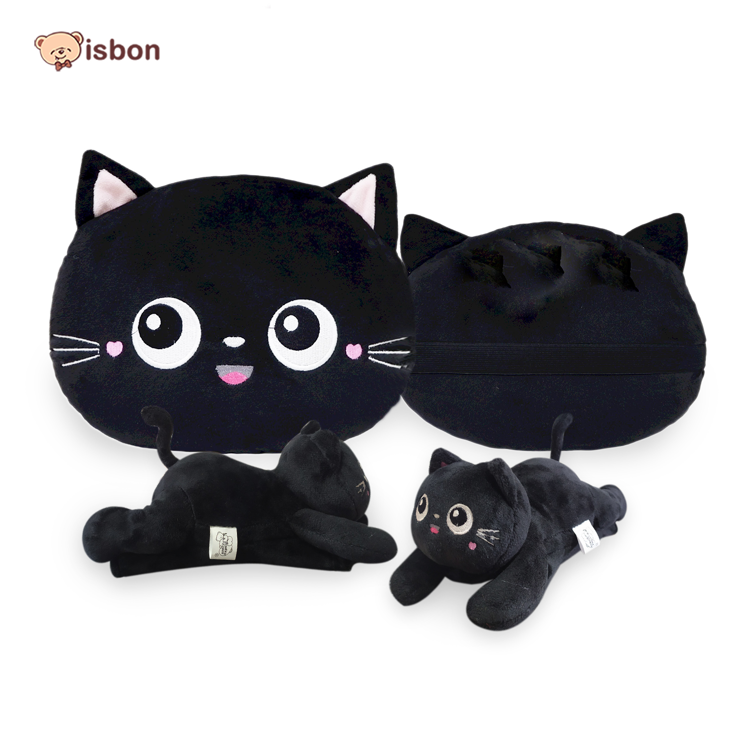Bantal Mobil karakter kucing aksesoris dan Sabuk Pengaman Boneka Cat Mono Lucu Bahan Halus warna hitam By Istana Boneka Harga 49,000 rupiah*Gratis Ongkir