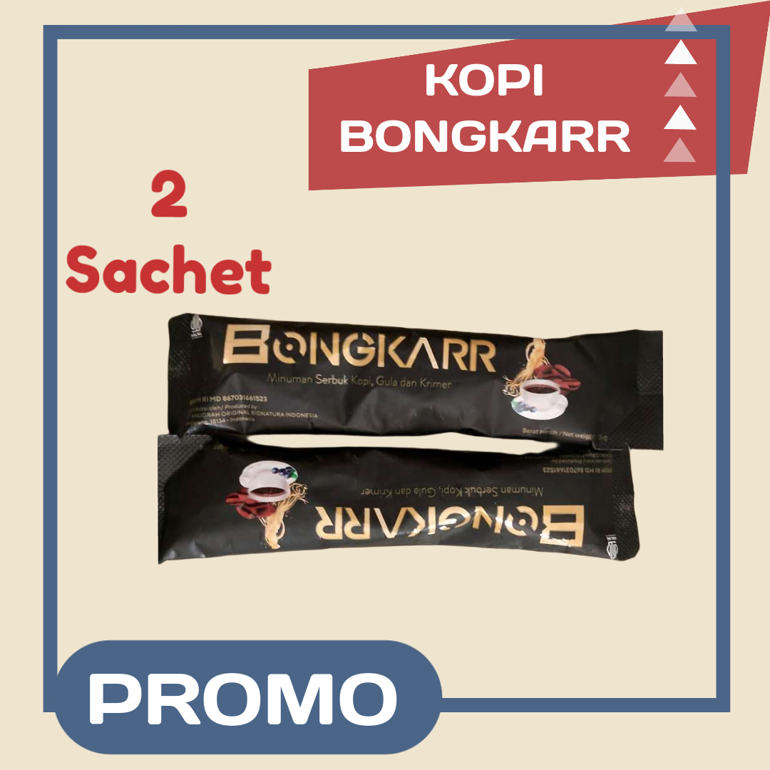 2 sachets bongurr ginseng coffee halal premium men's health coffee BPOM