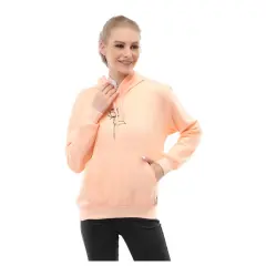 Hamlin Hardwin Sweater Hoodie Jumper Rose Jacket Outer Casual Wanita Material Fleece ORIGINAL - Peach