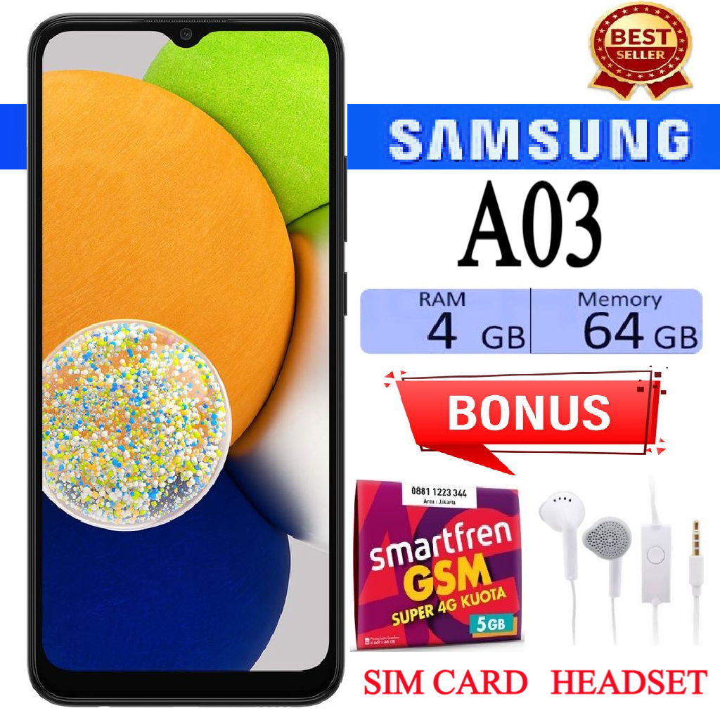 Samsung Galaxy A03 RAM 4/64 GB FULLSET Bergaransi - FREE SIM CARD Harga  1,000,000 Ringgit*Penghantaran Percuma