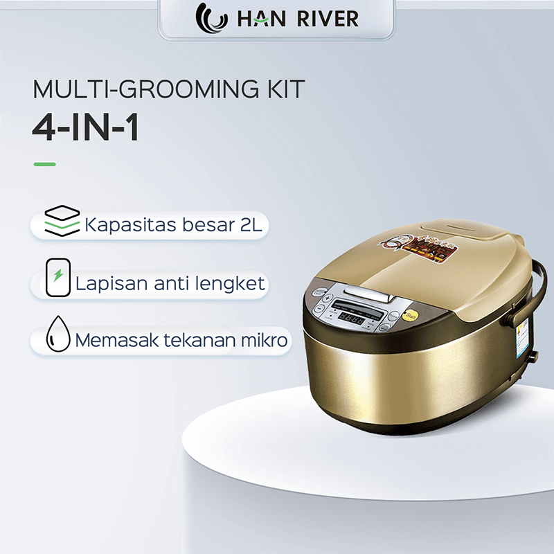 	 HAN RIVER Rice Cooker Digital (2L) 100% asli（Garansi 365 hari/bisa COD）Smart Multifungsi Magic com Penanak nasi 900W mejikom (Kerusakan transportasi dapat diganti)	