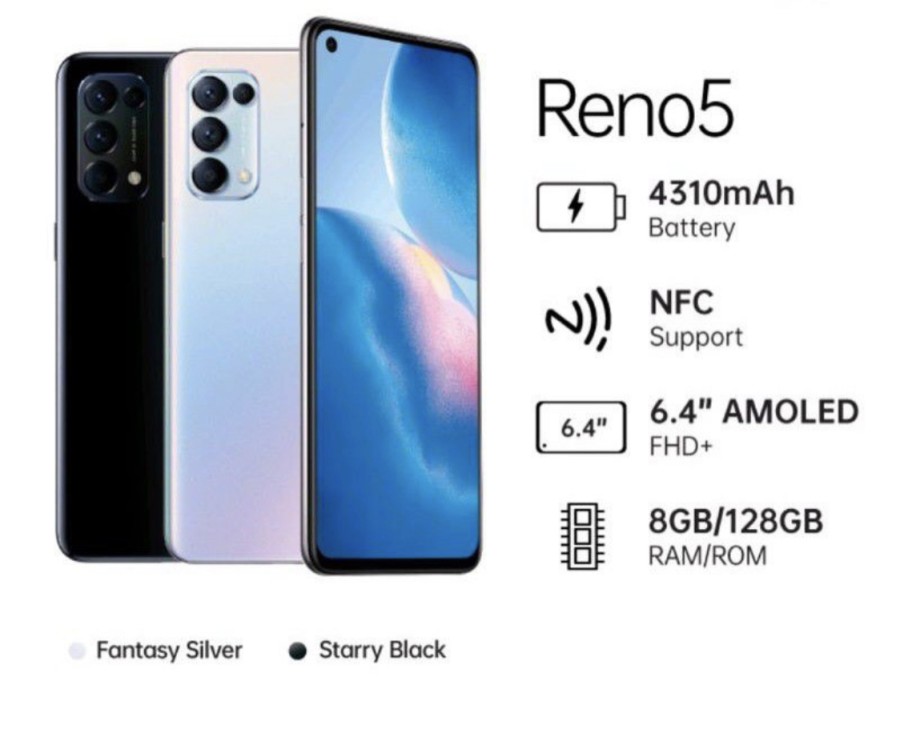 OPPO RENO 5 / RAM 8GB - INTER 128GB / BERGARANSI (FREE BONUS HADIAH) Giá 2,900,000 Đồng*Miễn phí vận chuyển
