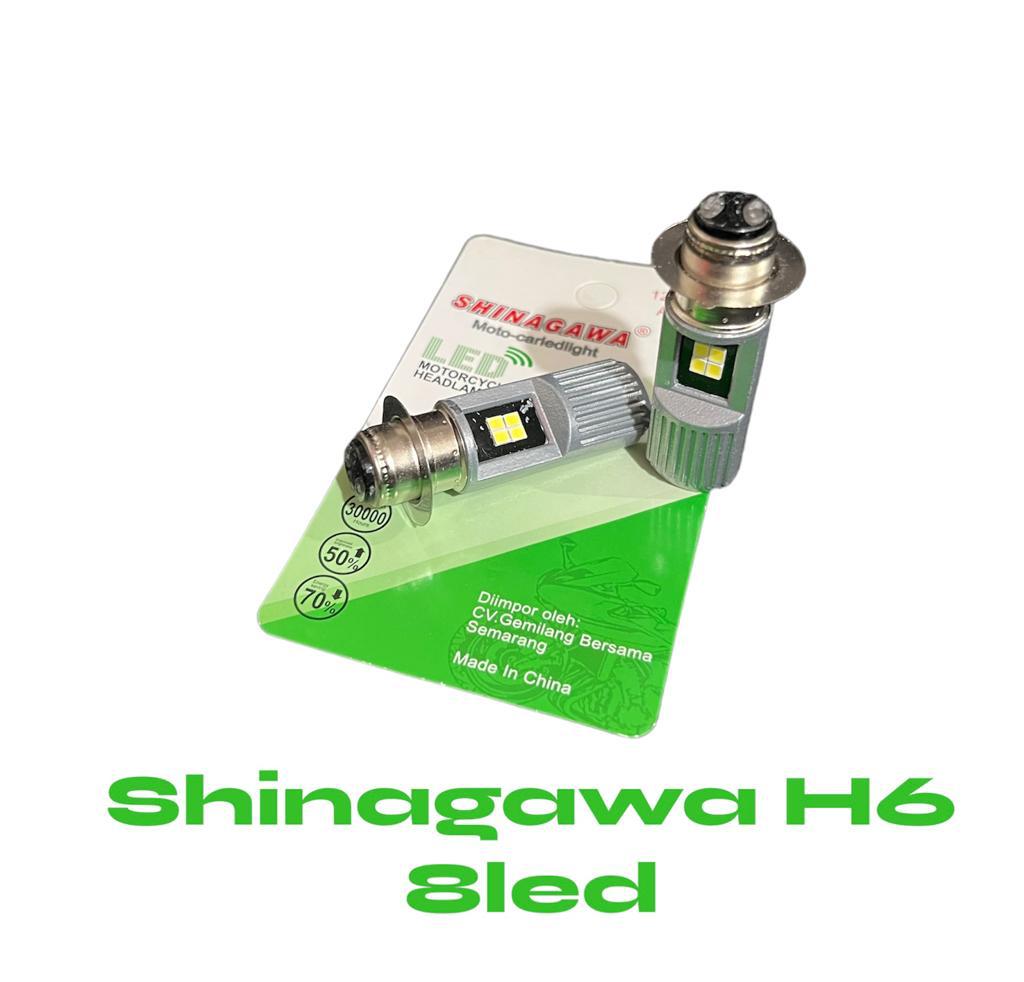 H6 Ceramic Led Bulb 8 Led 9 Watt Hi Loo Beam Ac Dc Harga 10,500 rupiah*Gratis Ongkir