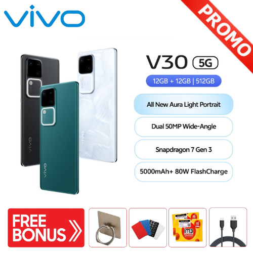 Vivo V30 5G (12+12GB/512GB) - Aura Light Portrait Giá 4,217,000 Đồng*Miễn phí vận chuyển