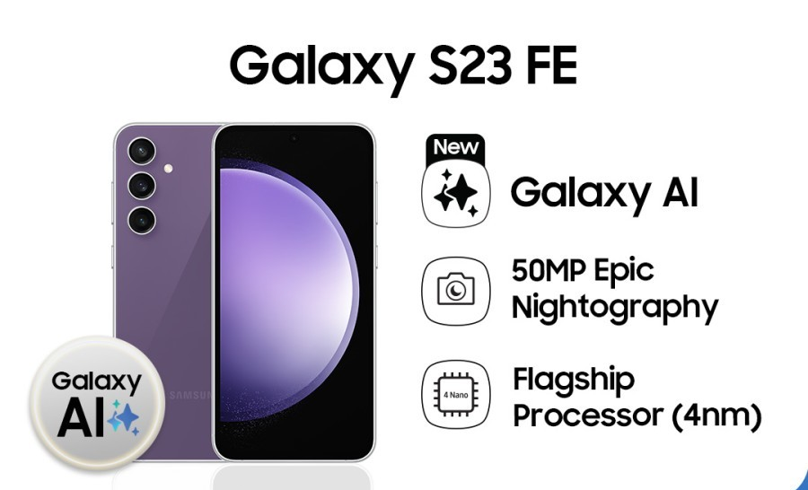 SAMSUNG S23 FE RAM 8/256 GB GARANSI RESMI ORIGINAL 1 TAHUN Harga 8,999,000 rupiah*Gratis Ongkir