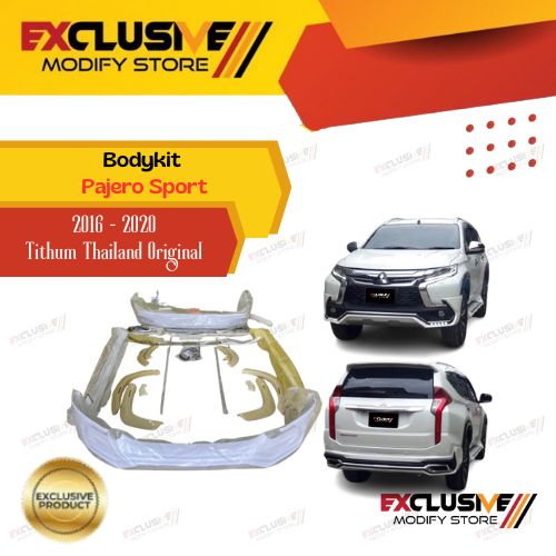 Pajero Sport (2016 - 2020) bodykit upgrade tithum original Thailand complete set import ABS plastic Harga 16,500,000 rupiah*Gratis Ongkir