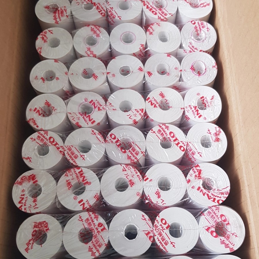 (10 Roll) Otani 57X30 Hitam Kertas Struk Thermal Otani EDC & Printer Bluetooth 58x30/58x31/57x30/57x31 Coreless Struk Thermal Kasir PPOB 58mm Harga 21,000 rupiah*Gratis Ongkir