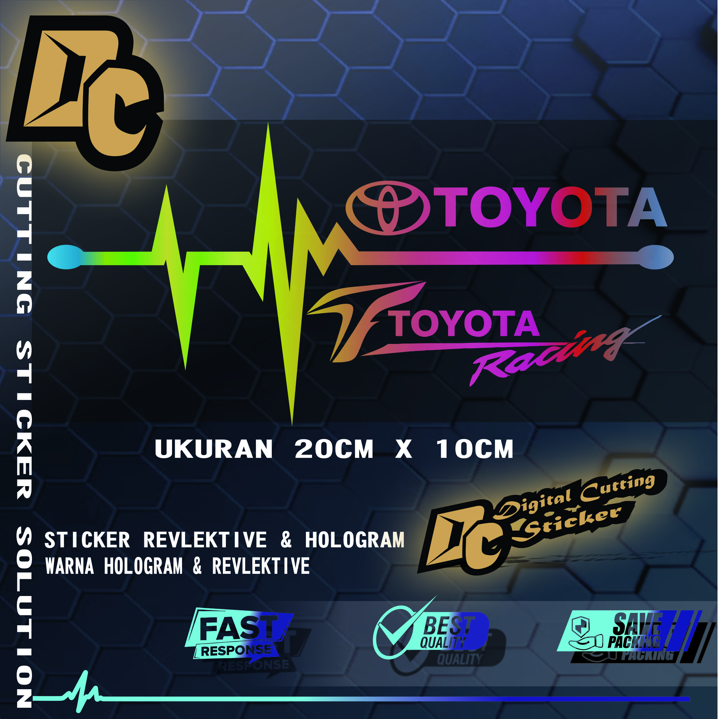 Sticker Logo Toyota All Tipe Stiker Mobil Variasi Ekg Hologram Dan Reflektive Harga  25,000 Ringgit*Penghantaran Percuma