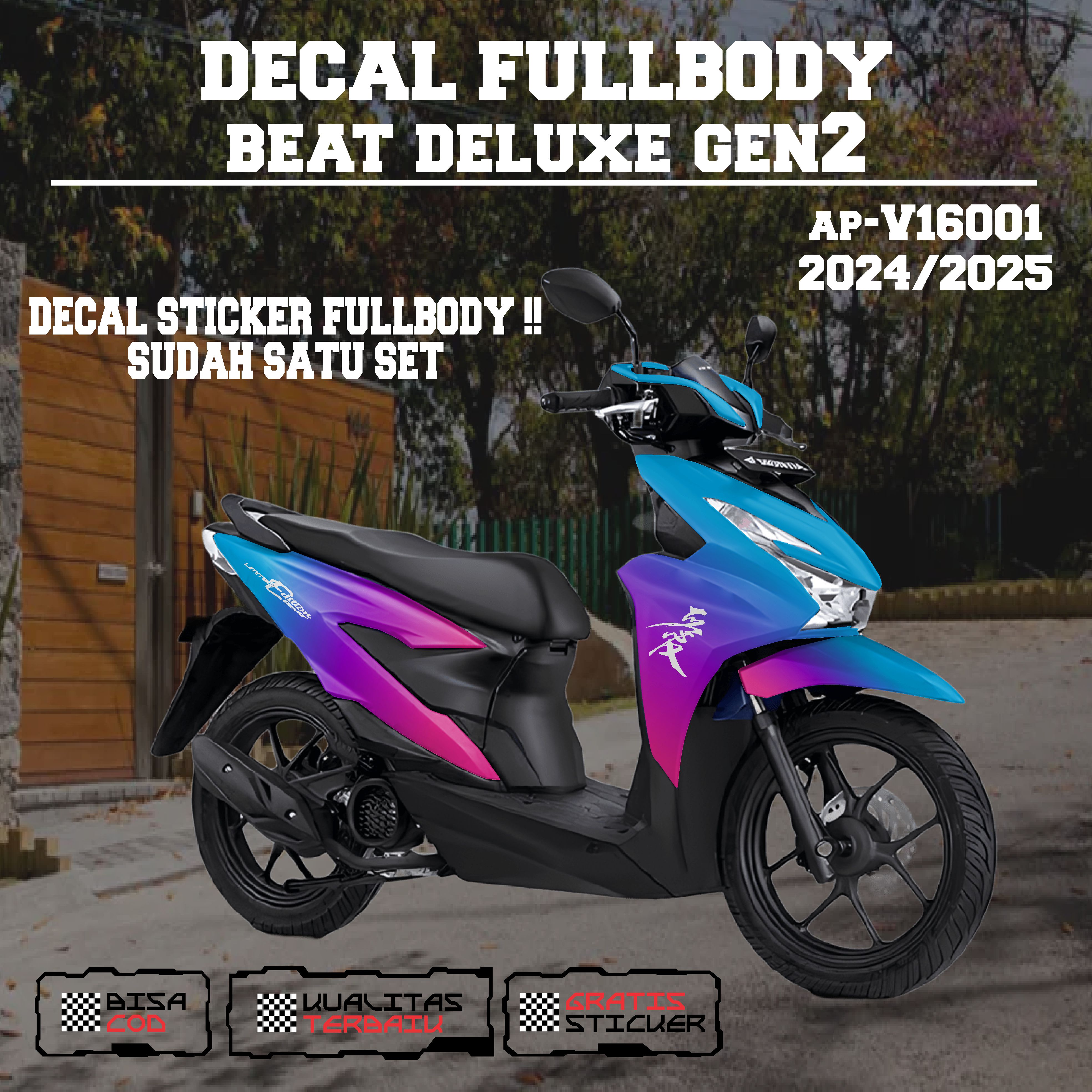 Cod decal sticker fullbody beat Deluxe Gen 2 motif simple Limited Edition beat 2024-2025 terbaru Harga 165,000 rupiah*Gratis Ongkir