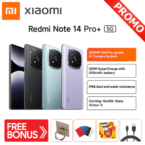 Xiaomi Redmi Note 14 Pro+ 5g | 200 Mp Ai Camera Ois (Optical Image Stabilization) Harga  4,290,000 Ringgit*Penghantaran Percuma
