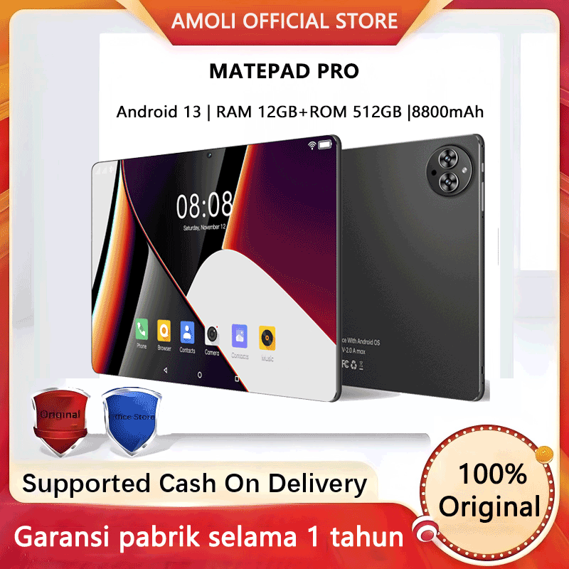 Amoli matopad Pro 12GB + 512GB 11,6 inch full screen large screen WiFi 5G dual SIM dual standby kids learning tablet office phone tablet game tablet low price official warranty tablet learning machine tablet - Merek AMOLI Harga 936,000 rupiah*Gratis Ongkir